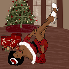 Ilustração de Natal - Pinup . Un progetto di Illustrazione vettoriale e Illustrazione digitale di Tati Pinup - 22.12.2023