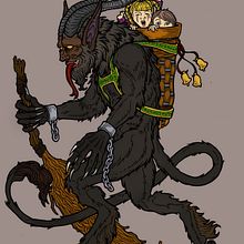 Krampus Coloring. Digital Painting project by Casey Bowker - 12.28.2023
