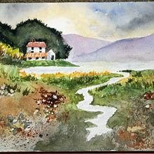 My project for course: Watercolor Landscapes: Experimental Tools and Techniques. Un projet de Beaux Arts, Peinture , et Aquarelle de jackie_francis - 27.12.2023