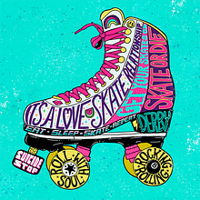 It's a Love Skate Relationship - Retro hand lettering . Un projet de Illustration traditionnelle, Lettering, Illustration numérique, Lettering numérique , et Lettering manuel de Melon Saunders - 28.12.2023