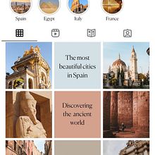Il mio progetto del corso: Organizzazione del feed di Instagram con Canva - Travel Blogger. Projekt z dziedziny Projektowanie graficzne, Marketing, Portale społecznościowe, Instagram, Projektowanie c i frowe użytkownika Mara Torretta - 29.12.2023