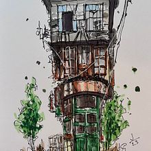 My project for course: Expressive Architectural Sketching with Colored Markers. Sketching, Drawing, Architectural Illustration, Sketchbook & Ink Illustration project by paul.judkins - 12.25.2023