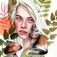 My project for course: Illustrated Portrait in Watercolor. Een project van Traditionele illustratie,  Beeldende kunst, Schilderij,  Tekening, Aquarelschilderen,  Portrettekening y  Artistieke tekening van michele_marti - 29.12.2023