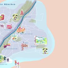 Mein Abschlussprojekt für den Kurs: Schöpfung von illustrierten Landkarten. Un progetto di Illustrazione tradizionale, Infografica, Disegno, Illustrazione digitale e Pittura digitale di huebener - 29.12.2023