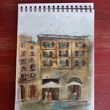 Mi proyecto del curso: Técnicas modernas para paisajes urbanos en acuarela. Un progetto di Pittura e Pittura ad acquerello di Claudio Fuentes - 01.12.2023