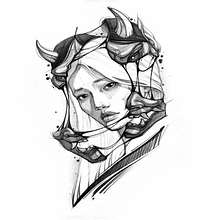 Meu projeto do curso: Técnicas de tatuagem: sombreamento com pepper shading. Un progetto di Illustrazione tradizionale e Design di tatuaggi di Icaro Reis Bittencourt - 05.11.2023