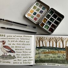 Mein Abschlussprojekt für den Kurs: Aquarellreiseheft. Traditional illustration, Watercolor Painting, Architectural Illustration, and Sketchbook project by Anke Weber - 12.31.2023