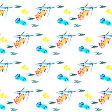 MAR DE PLASTICO:Diseño de estampados con la técnica del tresbolillo. Traditional illustration, Pattern Design, and Printing project by Montse Forns Gabandé - 01.02.2024