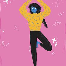 Self-portrait per corso con Emma Hanquist. Een project van Redactionele illustratie y  Digitaal schilderij van Simona Pollio - 02.01.2024