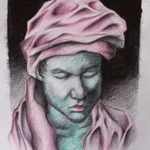 Chiaroscuro a matite colorate: volto e panneggio  . % fransua81_poli tarafından hazırlanan Geleneksel illüstras, Ve on projesi - 01.02.2024