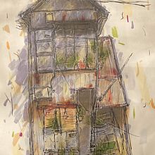 House sketch. Sketchbook project by alessandro_leoni - 01.04.2024