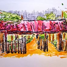Mój projekt z kursu: Brama. Sketching, Drawing, Architectural Illustration, Sketchbook & Ink Illustration project by gosia_bla - 01.04.2024