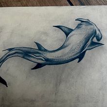 Pez martillo. Traditional illustration project by Mariano Peres - 01.04.2024