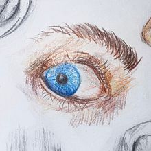 Anatomia facial - 2n de DA  . Desen în creion și Desen în creion colorat de Meritxell Esteve Avileo - 01.04.2024