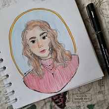 Autorretrato. Traditional illustration, and Portrait Drawing project by Geovana Gabrielle - 02.07.2023