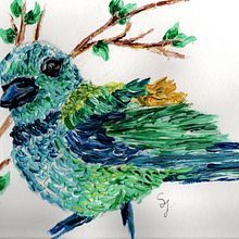 Acryl Gemälde Vogel, Bird. Un progetto di Pittura acrilica di saskia jäkel - 05.01.2024