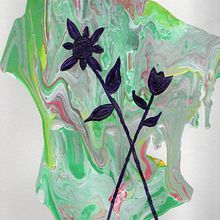 Acryl Gemälde Pouring Blume, Flower. Un progetto di Pittura acrilica di saskia jäkel - 05.01.2024
