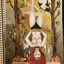 My project for course: Illustration for Tarot: Le Pendu nr12 5Jan. 2024Crafting Your Signature Style. Un progetto di Disegno, Illustrazione digitale e Illustrazione con inchiostro di Joseph Sein - 03.01.2024