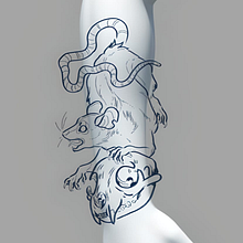 Mi proyecto del curso: Ilustración de tatuajes blackwork desde cero. Projekt z dziedziny Trad, c, jna ilustracja,  R, sunek, Ilustracja c, frowa, Projektowanie tatuaż, R, sunek c i frow użytkownika Daniel Orellana - 05.01.2024