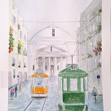 My project for course: Urban Landscapes in Watercolor. Un proyecto de Bellas Artes, Pintura a la acuarela e Ilustración arquitectónica de giuseppe_m - 09.01.2024