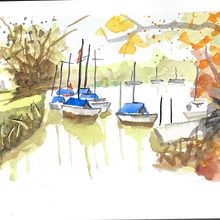 Mi proyecto del curso: Pintura en acuarela de paisajes marinos. Painting, Watercolor Painting, and Naturalistic Illustration project by enebro11 - 01.08.2024