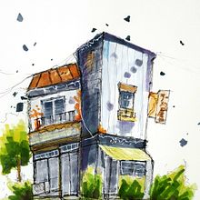My project for course: Expressive Architectural Sketching with Colored Markers. Sketching, Drawing, Architectural Illustration, Sketchbook & Ink Illustration project by hassanhaider765 - 01.04.2024