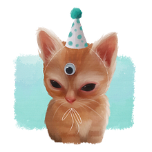 Cat with a Hat. Ilustração digital projeto de Alondra Mendoza - 09.01.2024
