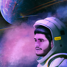 Space Man. Ilustração digital projeto de Alondra Mendoza - 09.01.2024