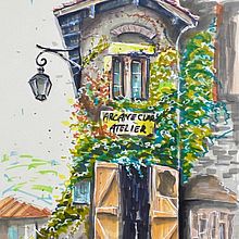 Old ivy covered house for course: Expressive Architectural Sketching with Colored Markers . Schițe, Desen, Ilustrație arhitecturală, Caiet de schițe & Ilustrație cu cerneală de olgasboy - 01.09.2024