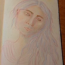 Mijn project van de cursus: Teken levendige portretten met kleurpotloden. Drawing, Portrait Drawing, Sketchbook, and Colored Pencil Drawing project by Nancy - 01.11.2024