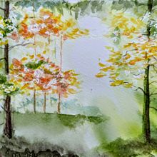 Mein Abschlussprojekt für den Kurs: Verträumte Aquarell-Landschaften: Halte Licht fest. Un projet de Peinture , et Aquarelle de Heidrun Kretschmer - 10.01.2024