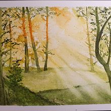 My project for course: Dreamy Watercolor Landscapes: Paint with Light. Projekt z dziedziny  Malarstwo i Malowanie akwarelą użytkownika Kate P - 12.01.2024