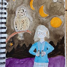 Final Project for Playful illustrations with Daria Solak. I did this picture for my blog where I want to write about my interest in the moon.. Social Media Design project by Julia Sargeaunt - 01.10.2024