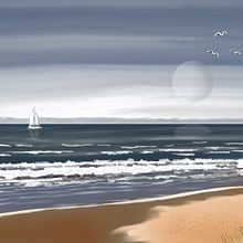Am Meer. Umsetzung mit Procreate und iPad.. Een project van Schilderij,  Tekening, Digitale illustratie, Digitale tekening,  Digitaal schilderij y Naturalistische illustratie van brigitte_41 - 13.01.2024
