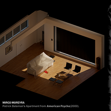 Departamento de Patrick Bateman / Patrick Bateman's Aparment. Een project van  Ontwerp, 3D, Film, video en televisie, Architectuur e Interactief ontwerp van Mirco Moreyra - 23.09.2022