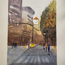 Mon projet du cours : Paysages urbains à l’aquarelle. Pintura em aquarela, Artes plásticas e Ilustração arquitetônica projeto de nive57 - 13.01.2024