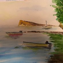 Mon projet du cours : Peinture de paysages marins à l'aquarelle. Painting, Watercolor Painting, and Naturalistic Illustration project by cecile_bd - 01.12.2024