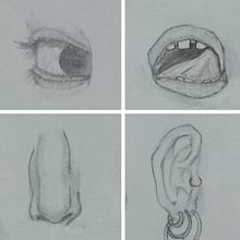 DA - Fragments del cos humà: ulls, nassos, boca, orelles. Pencil Drawing project by Naila Adrover - 01.14.2024