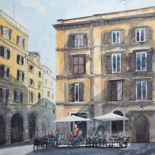 Mein Abschlussprojekt für den Kurs: Moderne Techniken für Stadtlandschaften in Aquarell Ein Projekt aus dem Bereich Malerei und Aquarellmalerei von Ivo Petschke - 14.01.2024