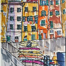 My project for course: Expressive Architectural Sketching with Colored Markers. Un progetto di Bozzetti, Disegno, Illustrazione architettonica, Sketchbook e Illustrazione con inchiostro di Aaron Goeglein - 14.01.2024