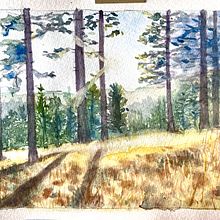 My project for course: Dreamy Watercolor Landscapes: Paint with Light. Painting, and Watercolor Painting project by Wei CHEN_FUSIER - 01.15.2024