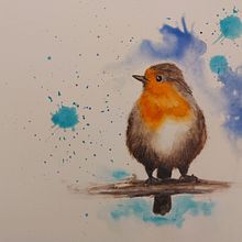 Acquerello artistico per illustrazione di animali: gli uccelli - a robin bird. Traditional illustration, Watercolor Painting, Realistic Drawing, and Naturalistic Illustration project by Fabrizio Ranuzzi - 01.15.2024
