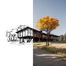 AI render for my sketching . Arquitetura, Design, Concept Art, Esboçado, e Sketchbook projeto de Saleh Alenzave - 15.01.2024