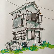 Expressive Architectural Sketching with Colored Markers. Architecture, Drawing, Sketchbook, Sketching & Ink Illustration project by keelam17 - 01.18.2024