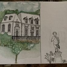 My project for course: Architectural Sketching with Watercolor and Ink. Sketching, Drawing, Watercolor Painting, Architectural Illustration, Sketchbook & Ink Illustration project by Elodie Adams - 01.15.2024