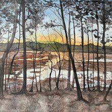 My project for course: Dreamy Watercolor Landscapes: Paint with Light . Pictura și Pictură în acuarelă de Maria Simpson - 01.16.2024