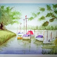 Mi proyecto del curso: Pintura en acuarela de paisajes marinos. Projekt z dziedziny  Malarstwo, Malowanie akwarelą, Ilustracja naturalist i czna użytkownika Cristián Opazo - 16.01.2024