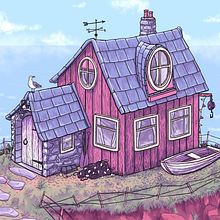 Homes and Shacks. Un proyecto de Ilustración digital, Ilustración tradicional y Dibujo digital de Mike Harman - 16.01.2024