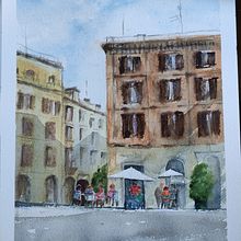 Mi proyecto del curso: Técnicas modernas para paisajes urbanos en acuarela. Un progetto di Pittura e Pittura ad acquerello di mdeechave - 17.01.2024
