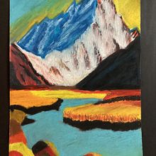 Mon projet du cours : Dessin de paysage aux pastels : jouez avec la lumière. Un projet de Illustration traditionnelle, Beaux Arts, Dessin au cra, on, Dessin , et Dessin artistique de sandrine GANIER - 17.01.2024